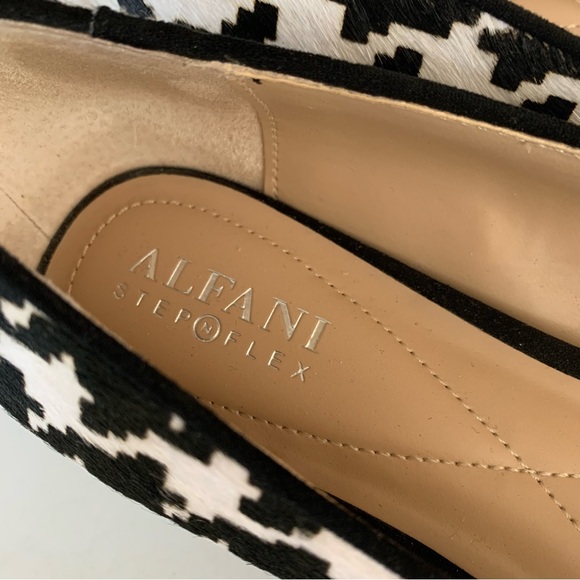 Alfani Womens Cashh Black-Ivory Plaid Slip On Block Heel Pumps Shoes US 8 M - Picture 2 of 9